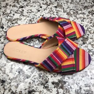 J. Crew MultiStripe Cora Crisscross Sandals - 7
